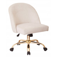 OSP Home Furnishings FL3224G-X12 Mid Back Office Chair in Oyster Velvet with Gold Finish Base